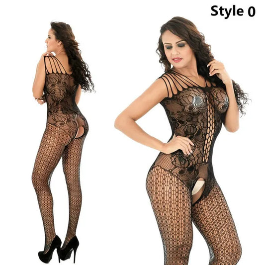 1PCS Multi-Style plus Size Women Sexy Lingerie Floral Pattern Fishnet Body Stocking Lingerie Bodysuit Underwear