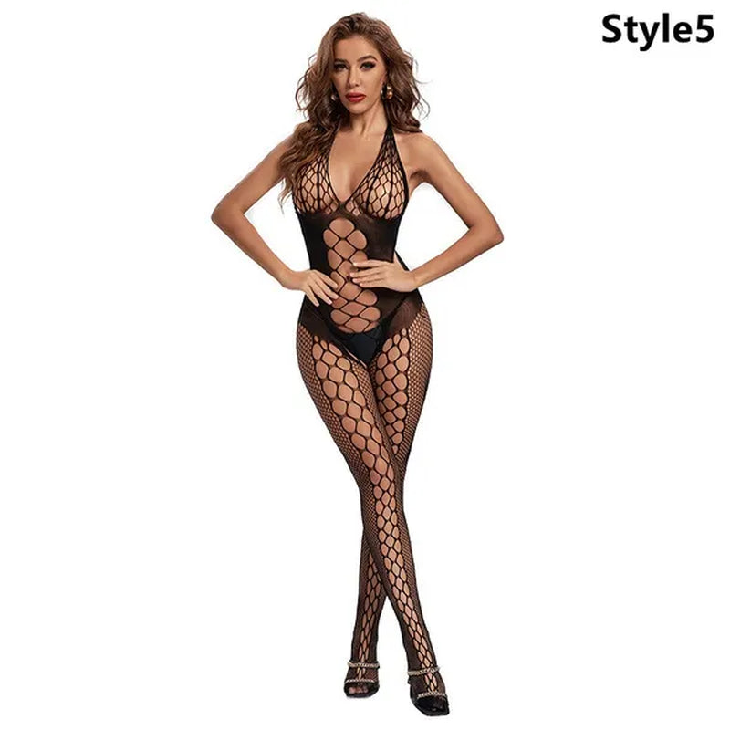 1PCS Multi-Style plus Size Women Sexy Lingerie Floral Pattern Fishnet Body Stocking Lingerie Bodysuit Underwear